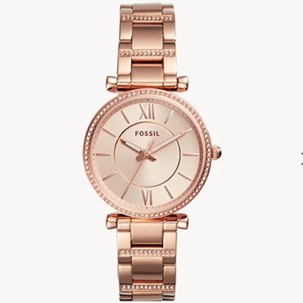 Carlie Three-Hand Rose Gold-Tone Stainless Steel Watch